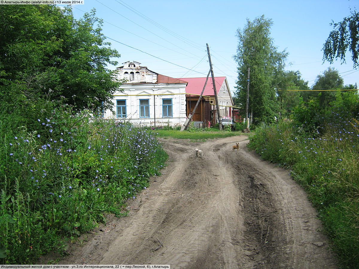 ул. 3‑го Интернационала, 22 = пер. Лесной, 6 (г. Алатырь) - индивидуальный жилой дом с участком.