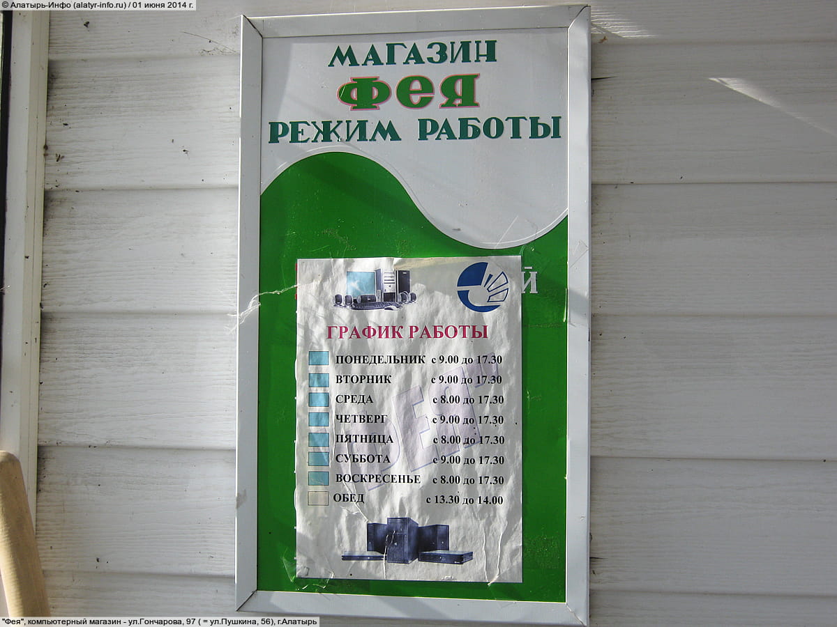 "Фея", компьютерный магазин. 01 июня 2014 (вс).