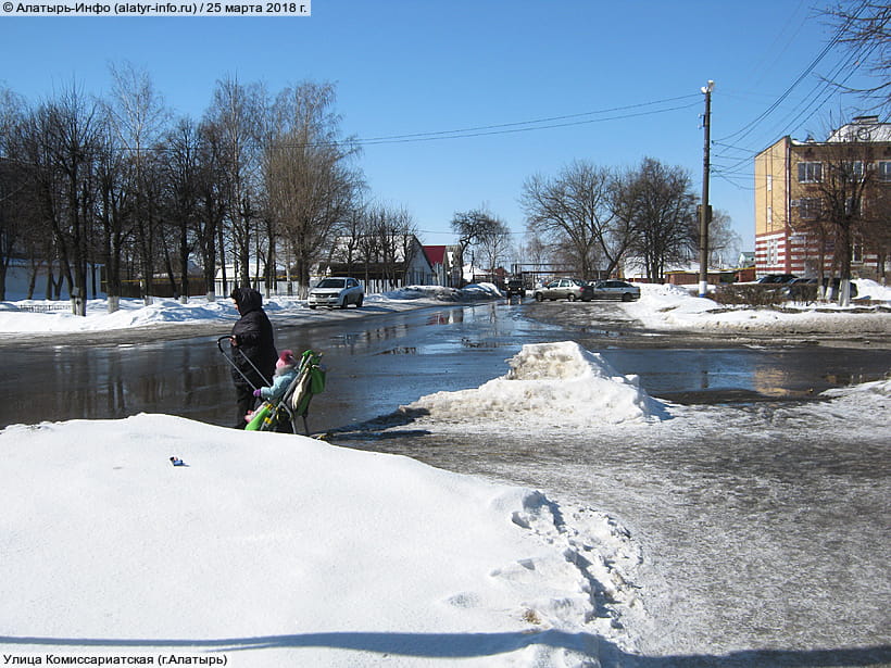 Улица Комиссариатская (г. Алатырь). 25 марта 2018 (вс).